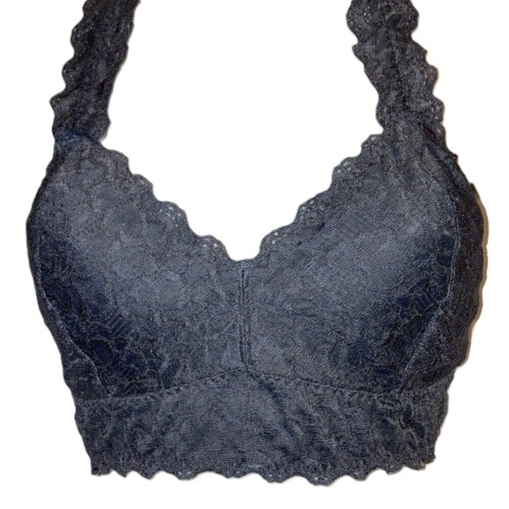 FELINA Racerback Gray Grey Lace Bralette Womens Size Large